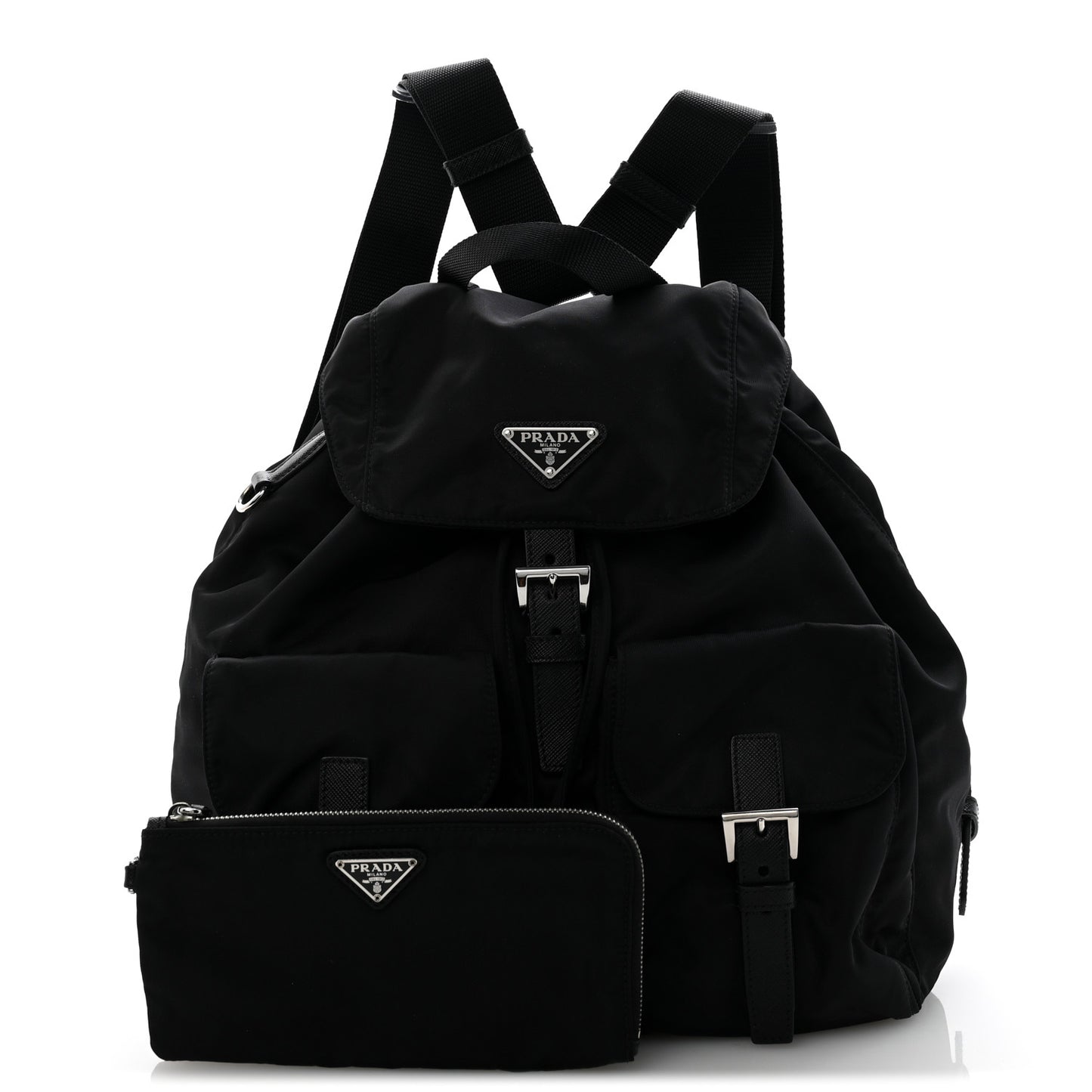 Tessuto Nylon Saffiano Medium Backpack Black