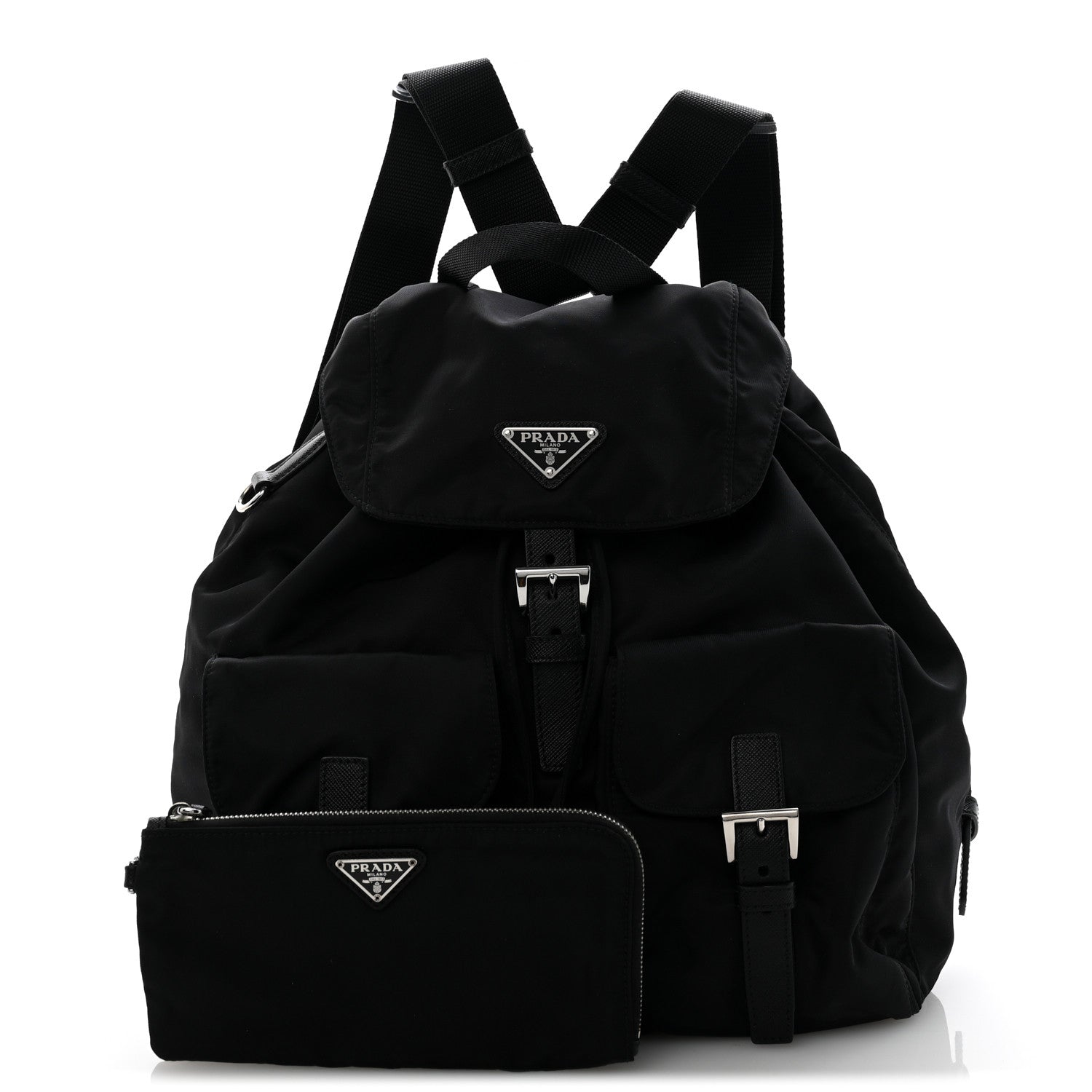 Prada Tessuto Nylon Saffiano Medium Backpack Black 3 of 13