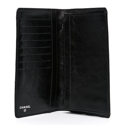 Chanel Aged Calfskin Quilted Cambon Yen Wallet Black 6 of 17