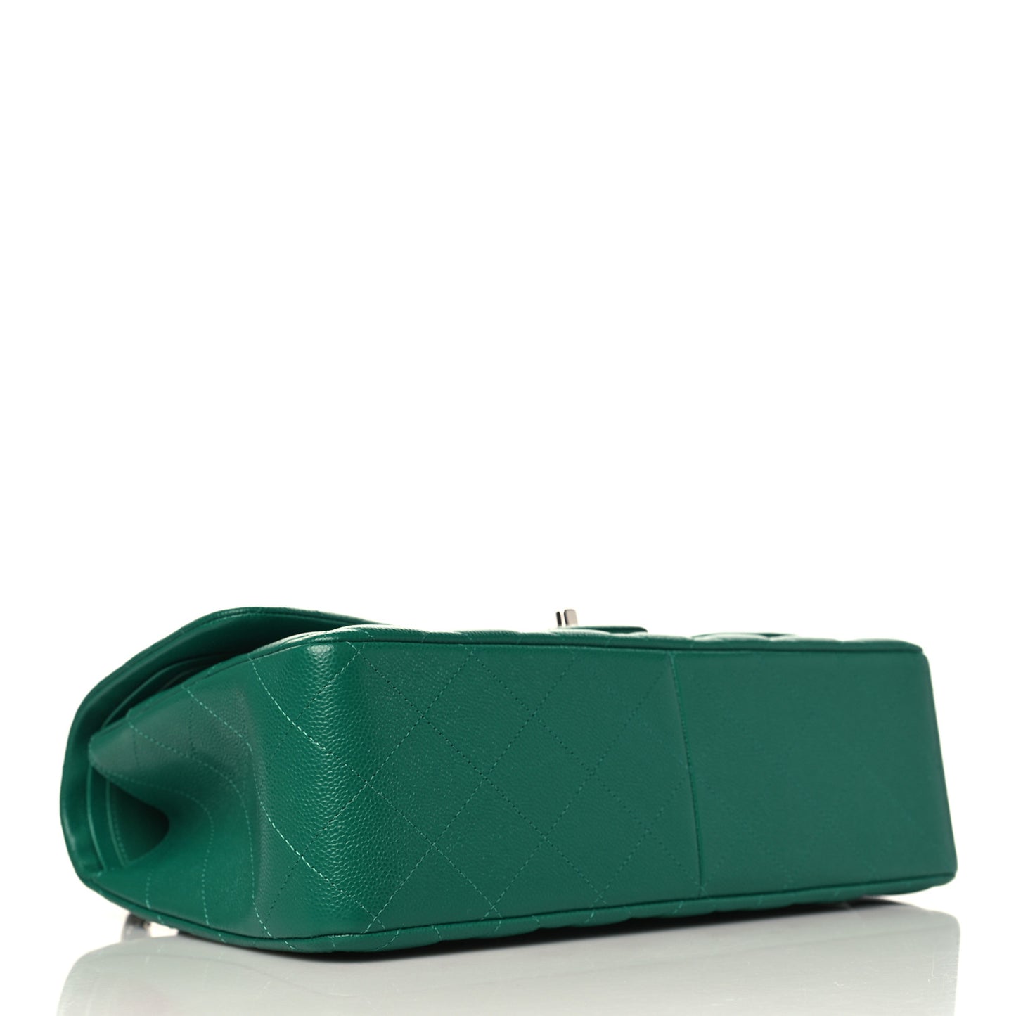 Caviar Quilted Jumbo Double Flap Green