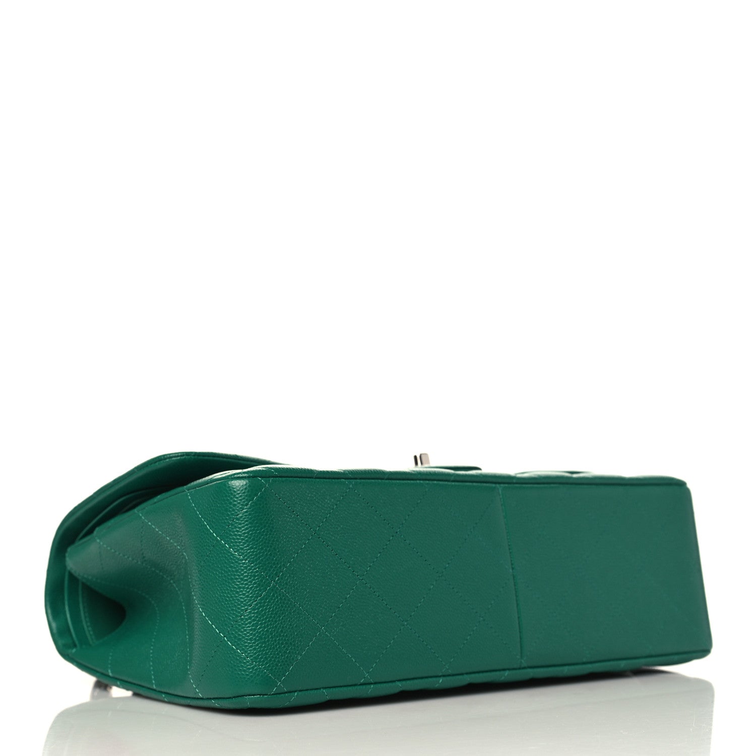 Chanel Caviar Quilted Jumbo Double Flap Green 4 of 10