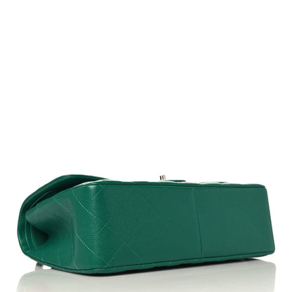 Chanel Caviar Quilted Jumbo Double Flap Green 4 of 10