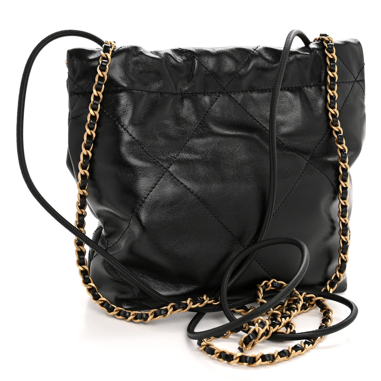 希少CHANEL キルティングバッグ 黒 Chanel Shiny Calfskin Quilted Mini Chanel 22 Black 1790454