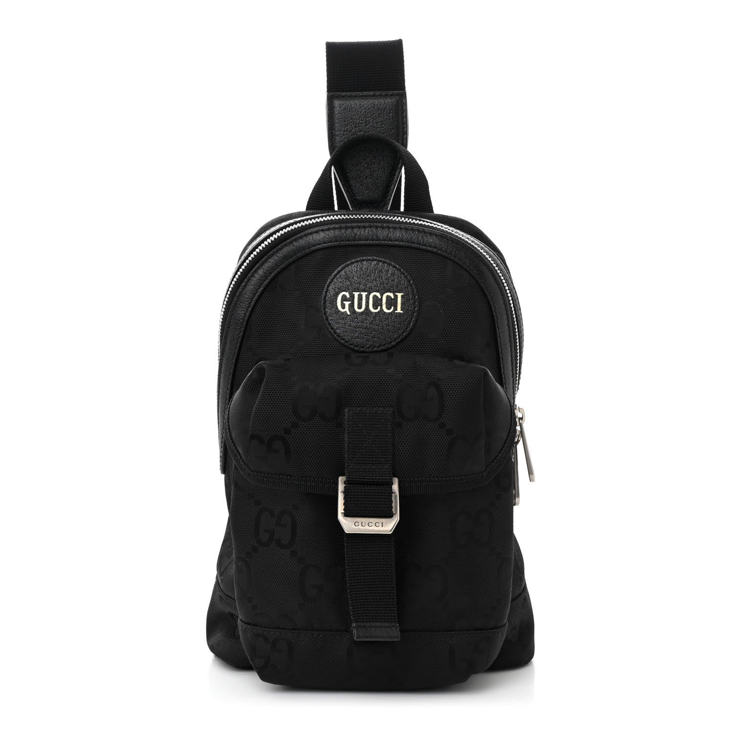 Gucci Econyl Nylon Monogram Off The Grid Sling Backpack Black 1 of 10