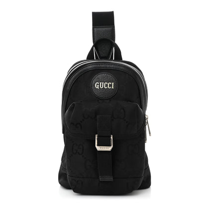 Gucci Econyl Nylon Monogram Off The Grid Sling Backpack Black 1 of 10