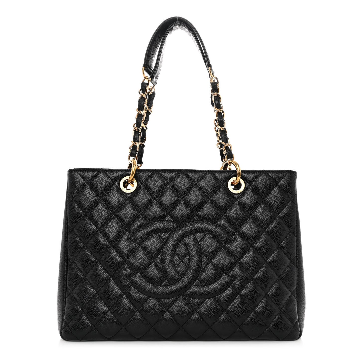 Caviar Quilted Grand Shopping Tote GST Black
