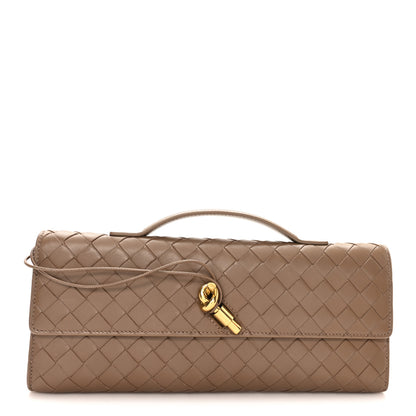 Bottega Veneta Nappa Intrecciato Long Andiamo Top Handle Clutch Pinecone 1 of 8