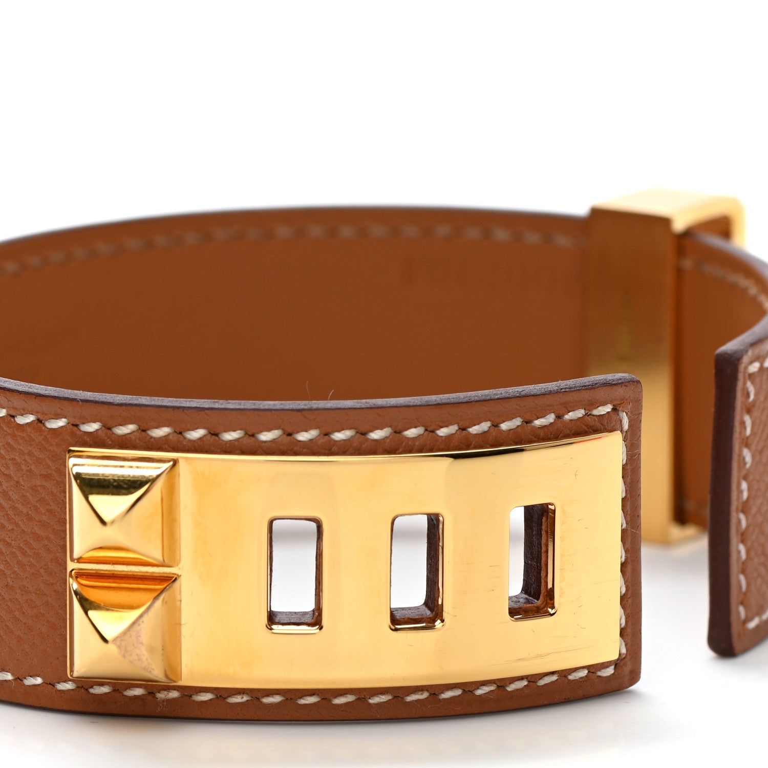 Hermes Madame Calfskin Collier de Chien 24 Bracelet T2 Gold 6 of 7
