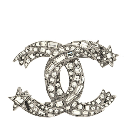 Chanel Crystal Starfall CC Brooch Silver 1 of 3