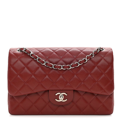 Chanel Caviar Quilted Jumbo Double Flap Dark Red 1 of 11