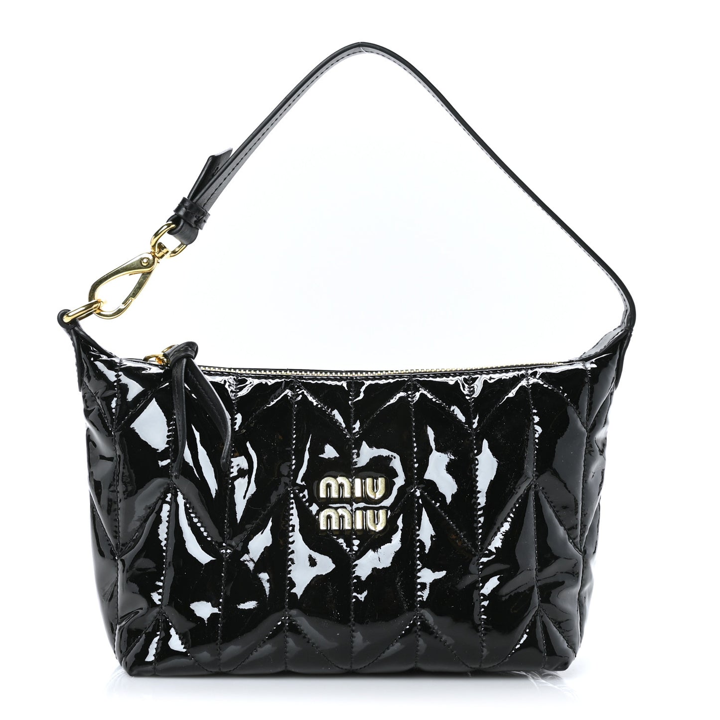 Iridescent Fabric Quilted Mini Spirit Ciré Bag Black