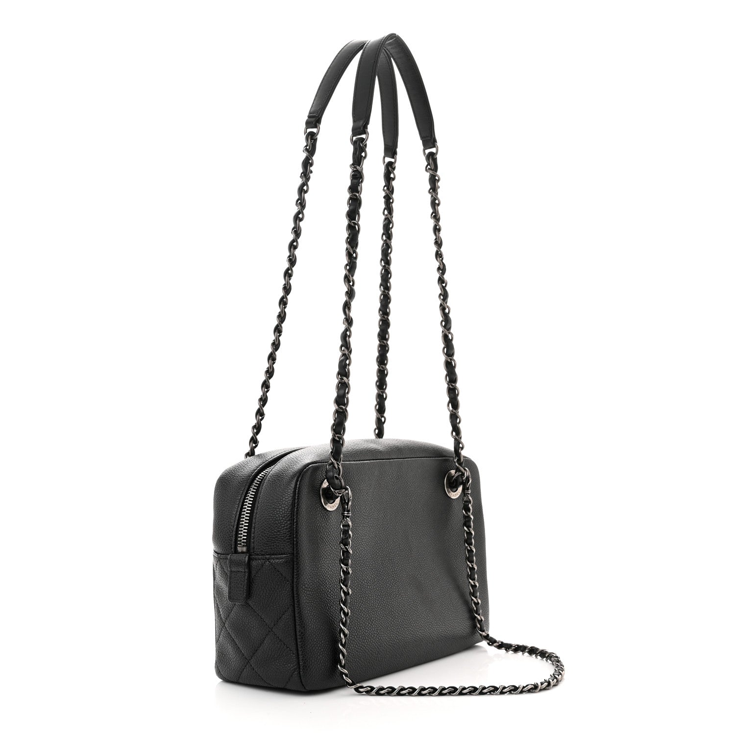 Chanel Caviar Lambskin Quilted Coco Break Camera Case Black 3 of 10