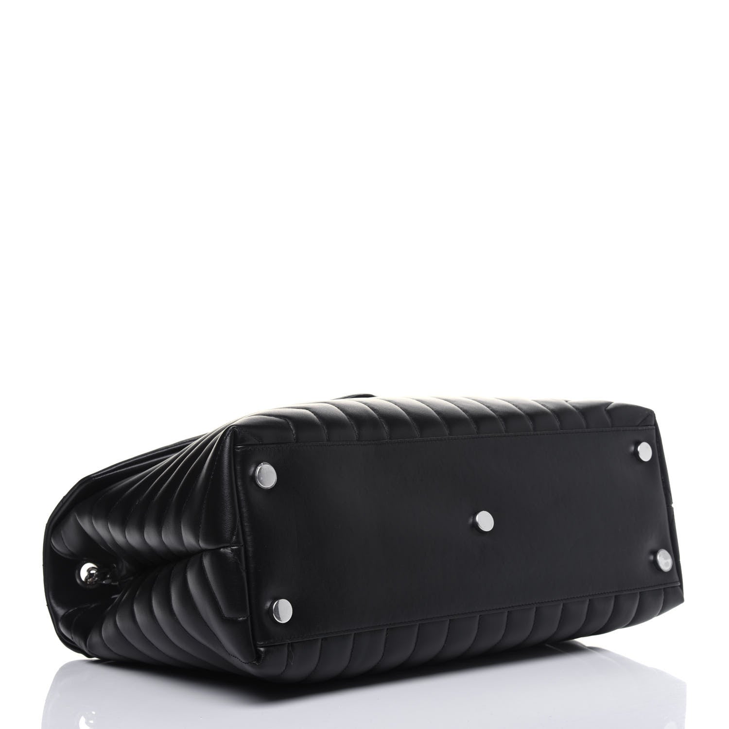 Saint Laurent Calfskin Y Quilted Monogram Large Loulou Chain Satchel Black 4 of 13