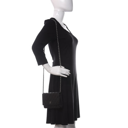 Chanel Calfskin Whipstitch Wallet On Chain WOC Black 2 of 12