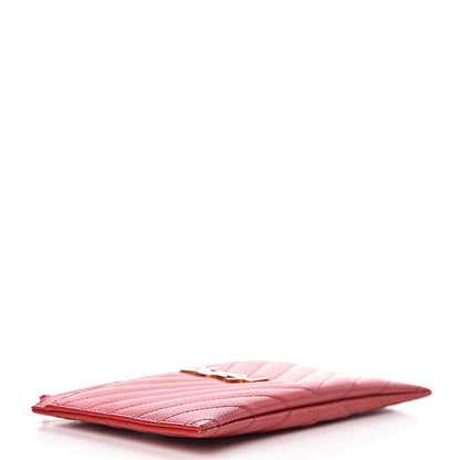 Saint Laurent Grain De Poudre Chevron Monogram Bill Pouch Bandana Red 4 of 10