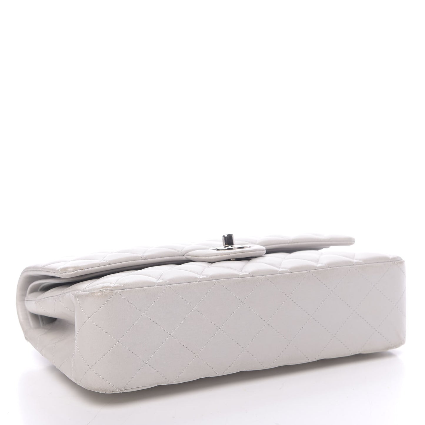 Lambskin Quilted Medium Double Flap White