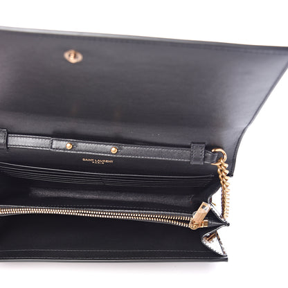 Saint Laurent Patent Chain Wallet Tortoise 4 of 9