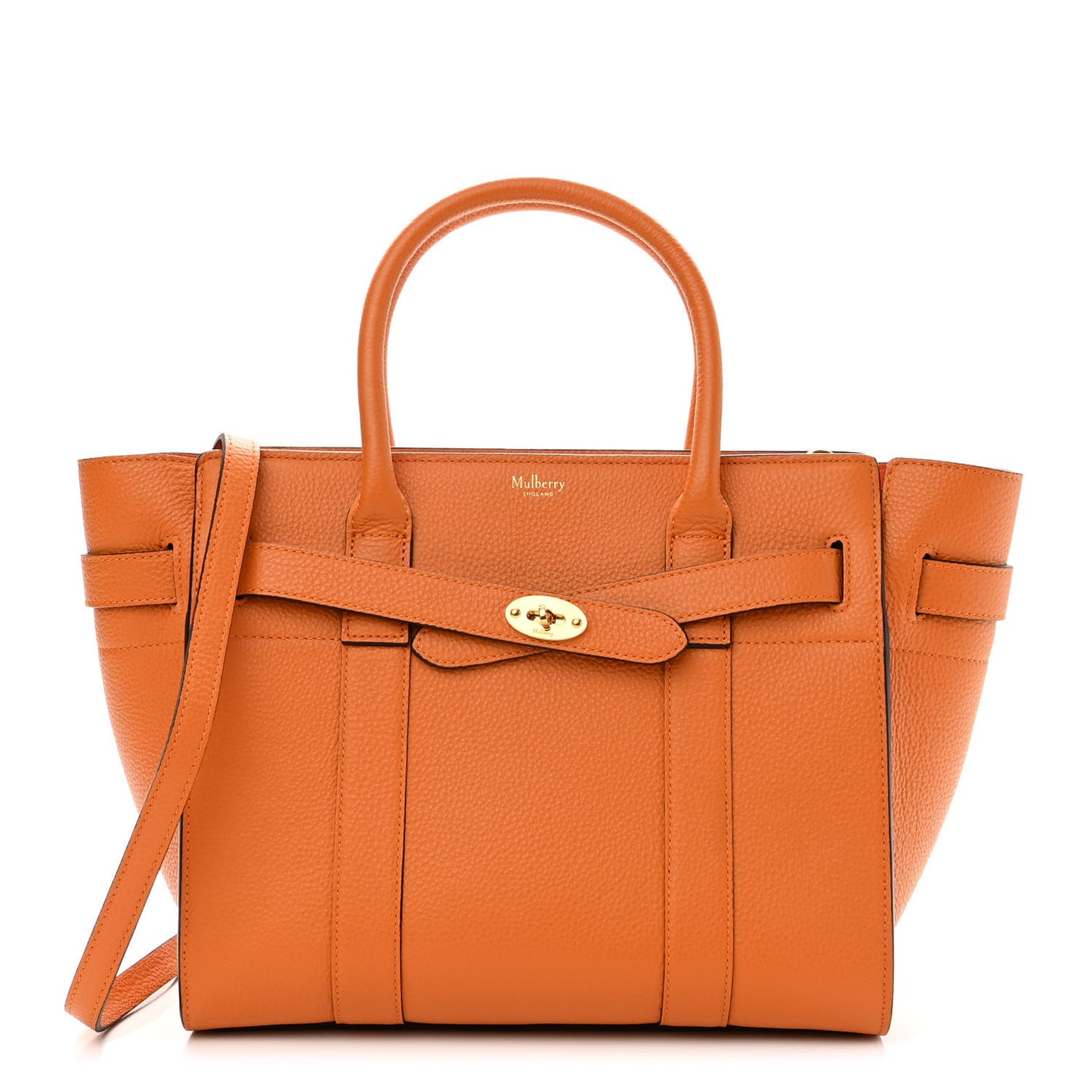 Small Classic Grain Small Bayswater Zip Tote Orange