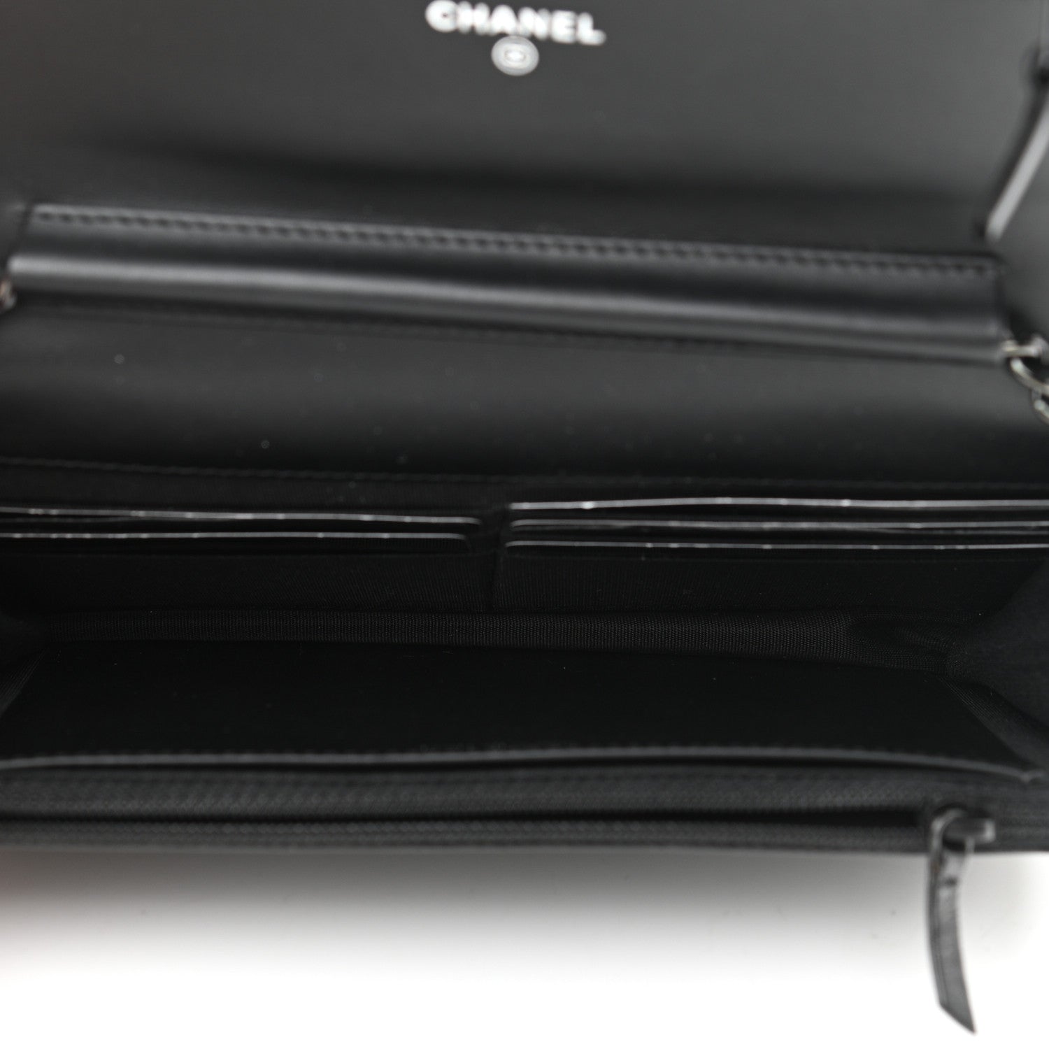 Chanel Shiny Aged Calfskin Quilted Boy Wallet On Chain WOC So Black 5 of 13