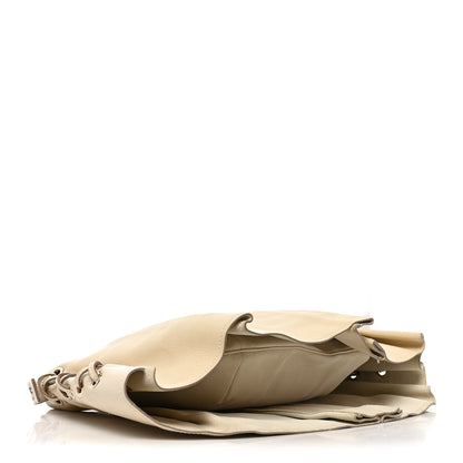 Saint Laurent Calfskin Pleated Mombasa Hobo Off White 3 of 9