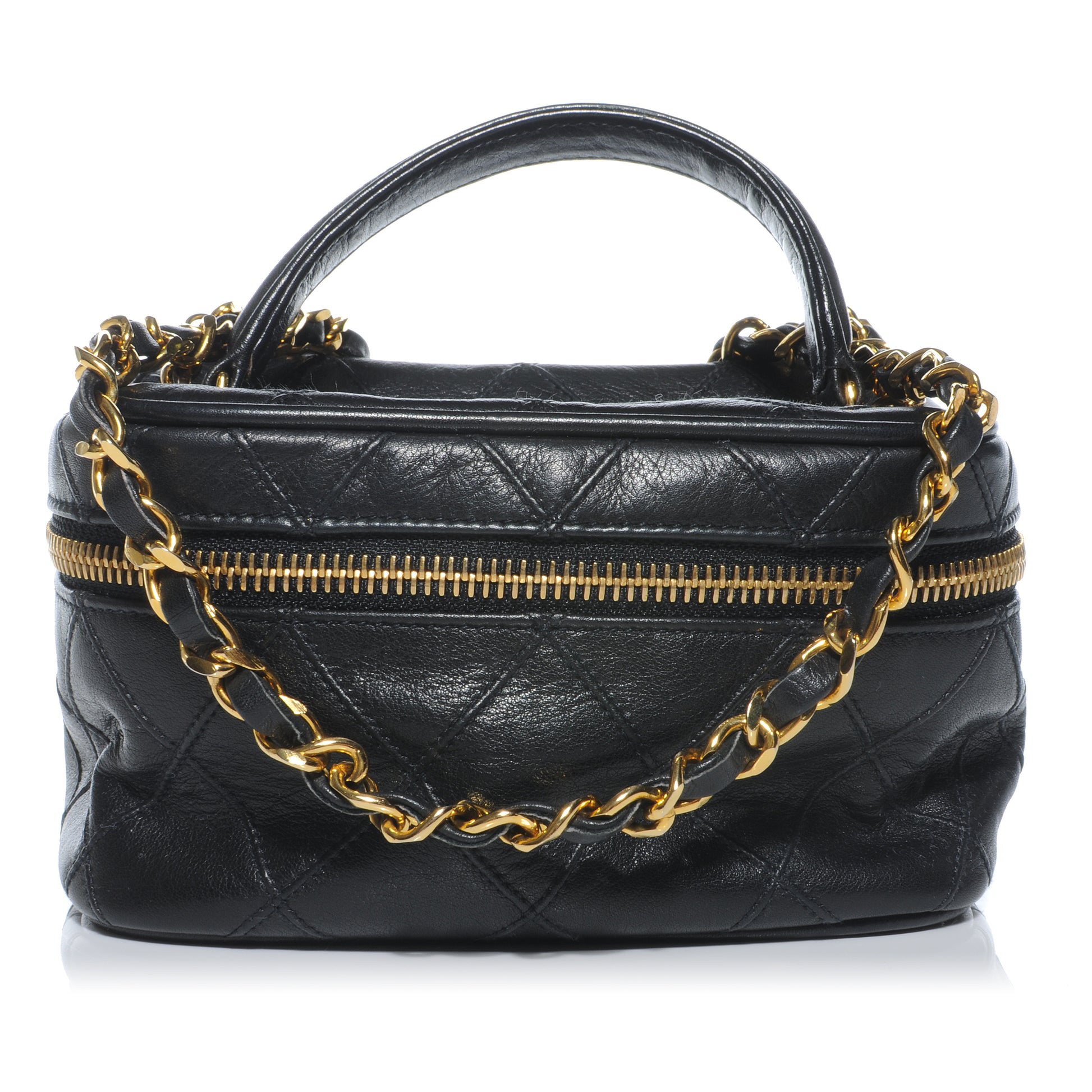 Chanel Calfskin Diamond Stitched Small Shoulder Bag Black 1 of 9