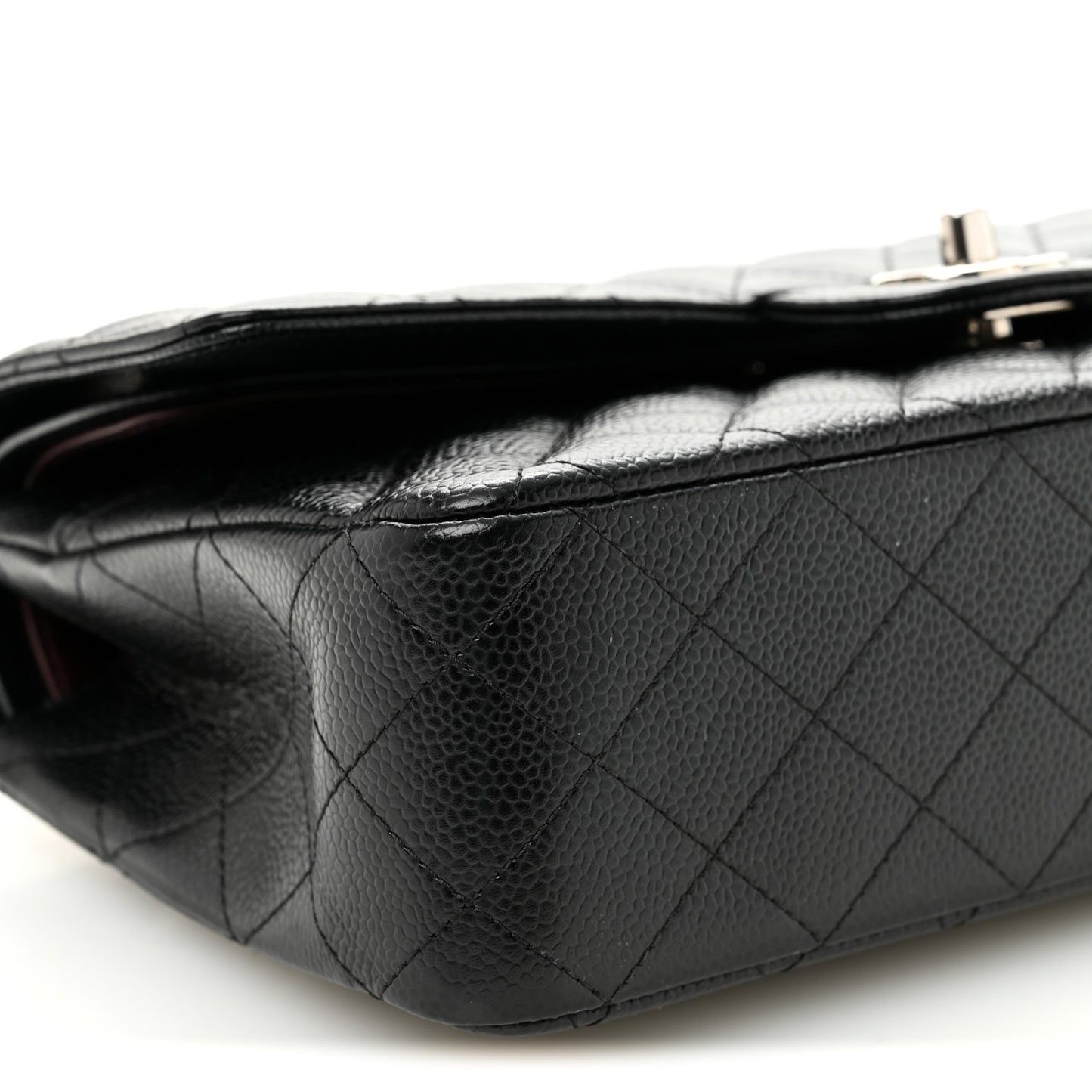 Caviar Quilted Medium Double Flap Black