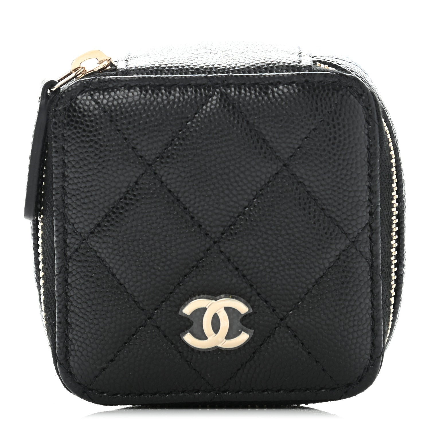 Chanel Caviar Quilted Jewelry Travel Case Black 2 of 14