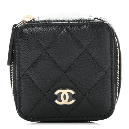 Chanel Caviar Quilted Jewelry Travel Case Black 2 of 14