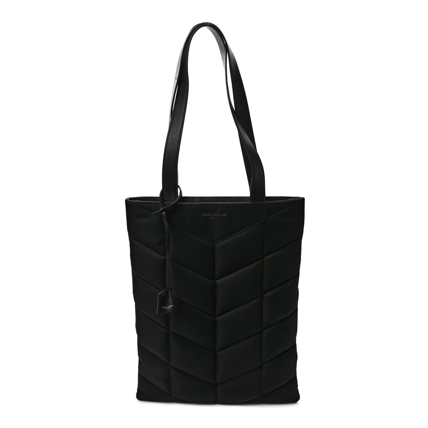 Nylon Puffer Tote Bag Black