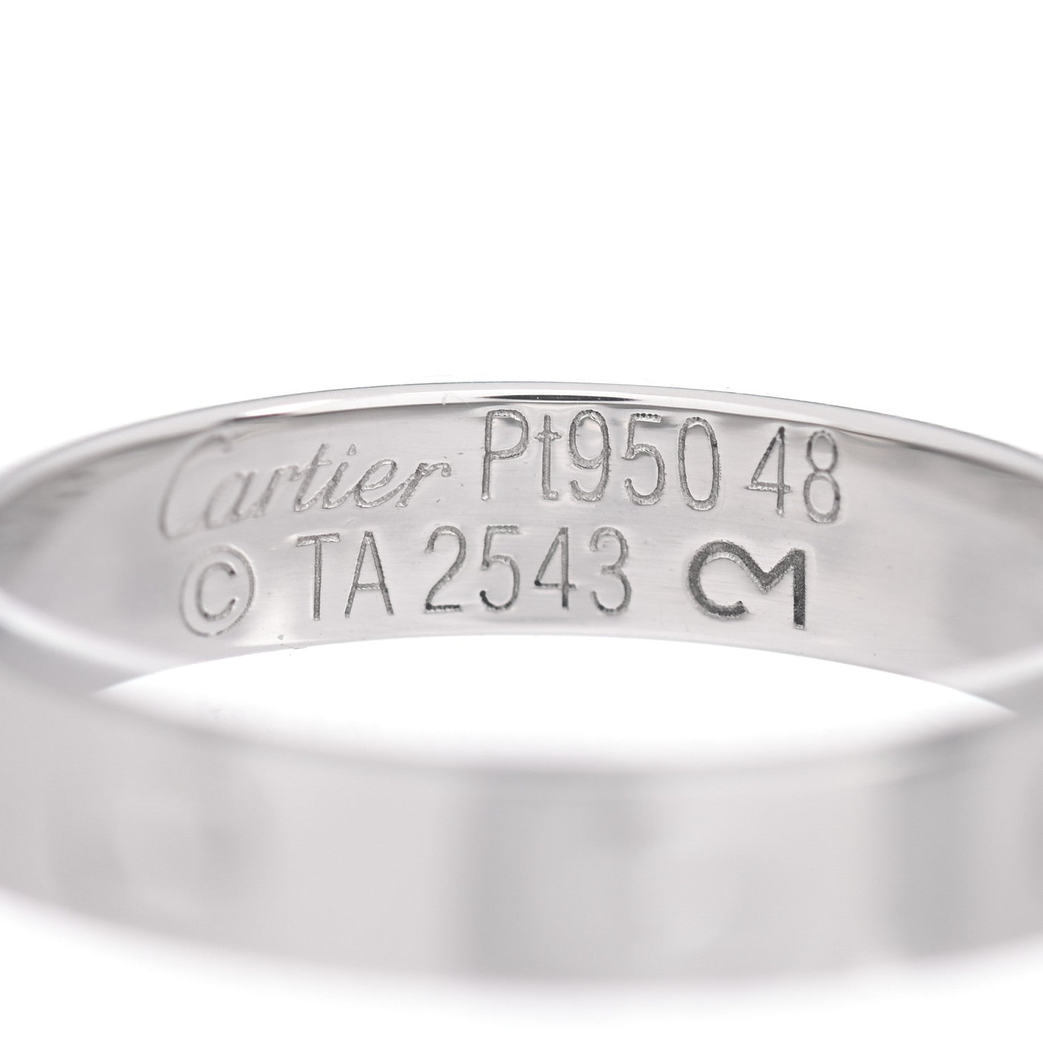 Cartier Platinum 3.5mm LOVE Wedding Band Ring 48 4.5 4 of 4