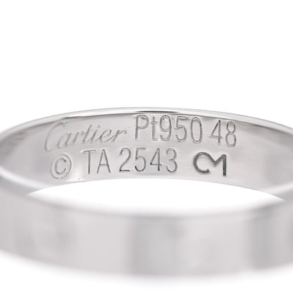 Cartier Platinum 3.5mm LOVE Wedding Band Ring 48 4.5 4 of 4