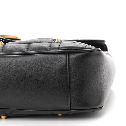 Gucci Calfskin Matelasse Studded Medium GG Marmont Shoulder Bag Black 11 of 11