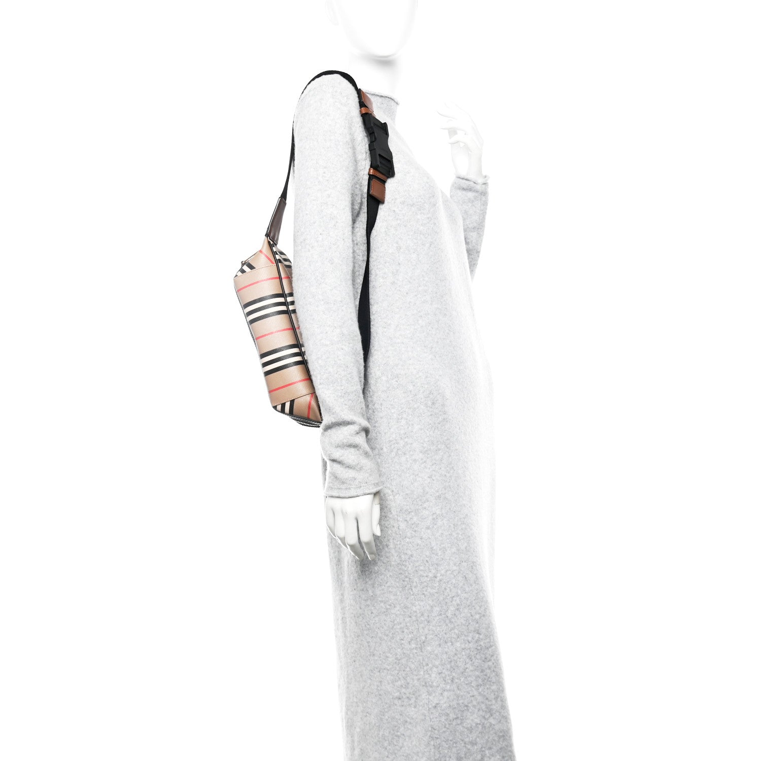 Burberry E-Canvas Icon Stripe Sonny Bum Bag Archive Beige 2 of 11