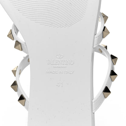 Valentino Garavani PVC Jelly Rockstud Caged Flat Thong Sandals 41 Optic White 5 of 8