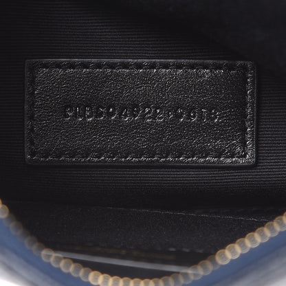 Saint Laurent Grain De Poudre Chevron Monogram Bill Pouch Navy 7 of 8