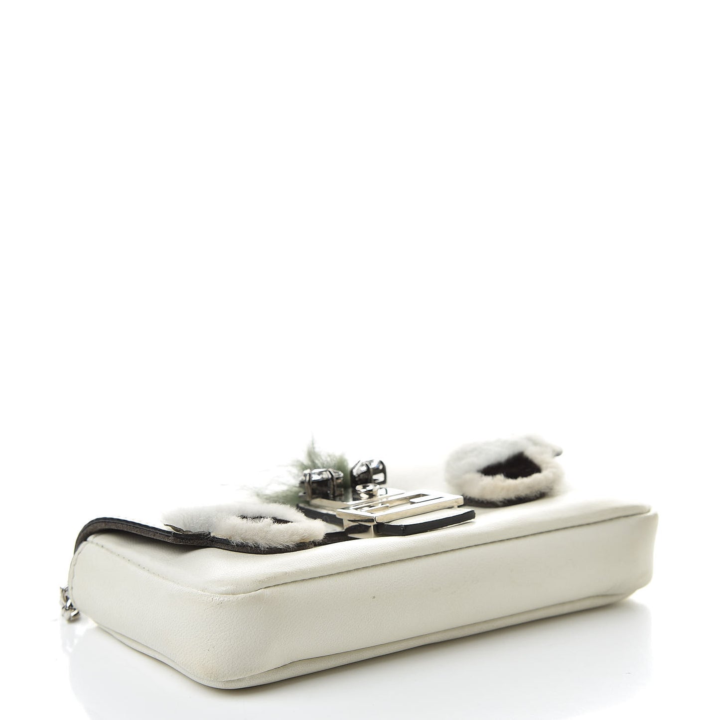 Nappa Rabbit Fox Fur Micro Buggie Baguette White Nirvana Black