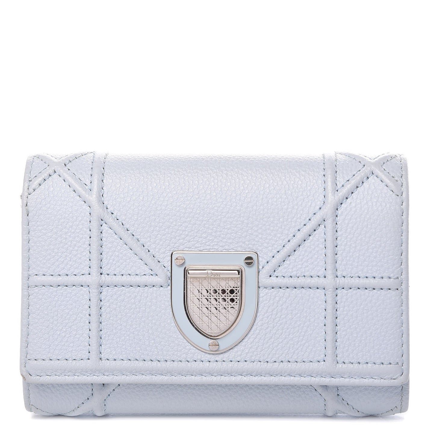 Grained Calfskin Cannage Diorama Elancee Wallet Sky Light