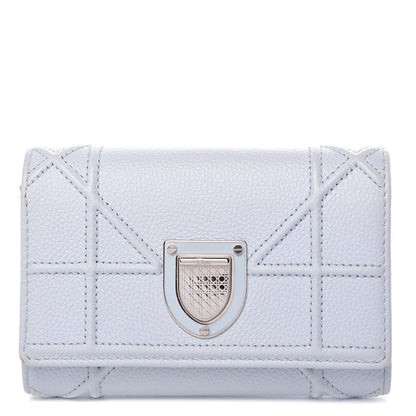 Christian Dior Grained Calfskin Cannage Diorama Elancee Wallet Sky Light 1 of 11