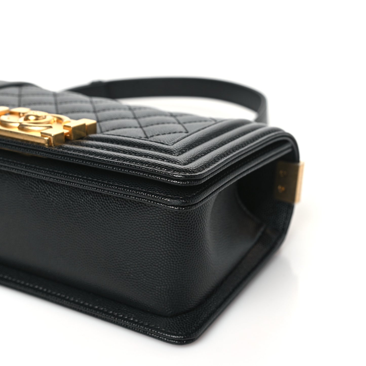 Caviar Quilted Small Boy Flap Black