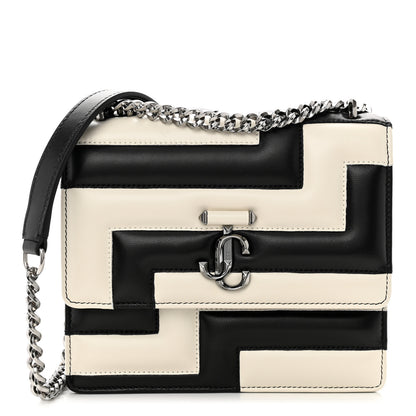 Jimmy Choo Nappa Quilted Avenue Quad Shoulder Bag White Black 1 of 9