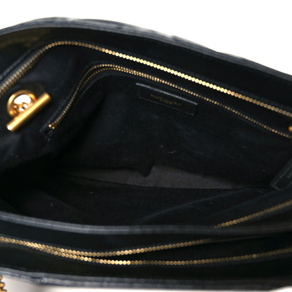 Saint Laurent Grain de Poudre Matelasse Chevron Medium Tribeca Shopping Bag Black 6 of 12