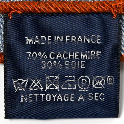 Hermes Cashmere Silk Les Ailes De Pegase Scarf 100 Denim Marine 3 of 6