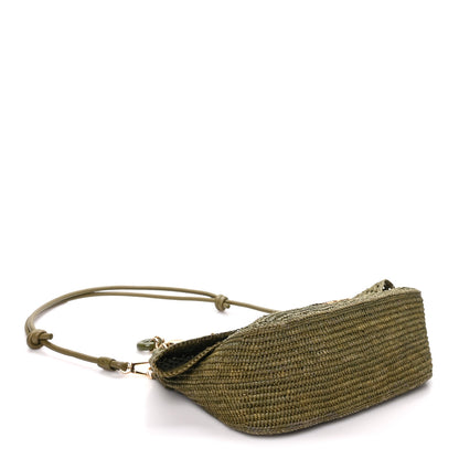 Loewe Raffia Calfskin Donut Chain Medium Ola Shoulder Bag Dark Khaki 4 of 9