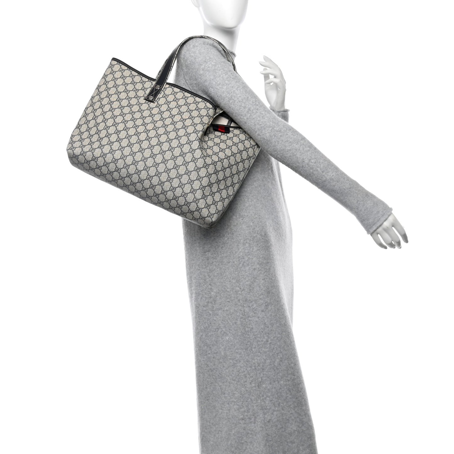 GG Plus Monogram Medium Signature Web Loop Tote Navy