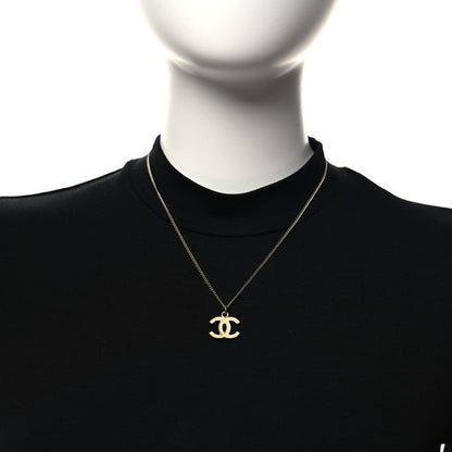 Chanel Resin CC Pendant Necklace Silver Gold 2 of 5