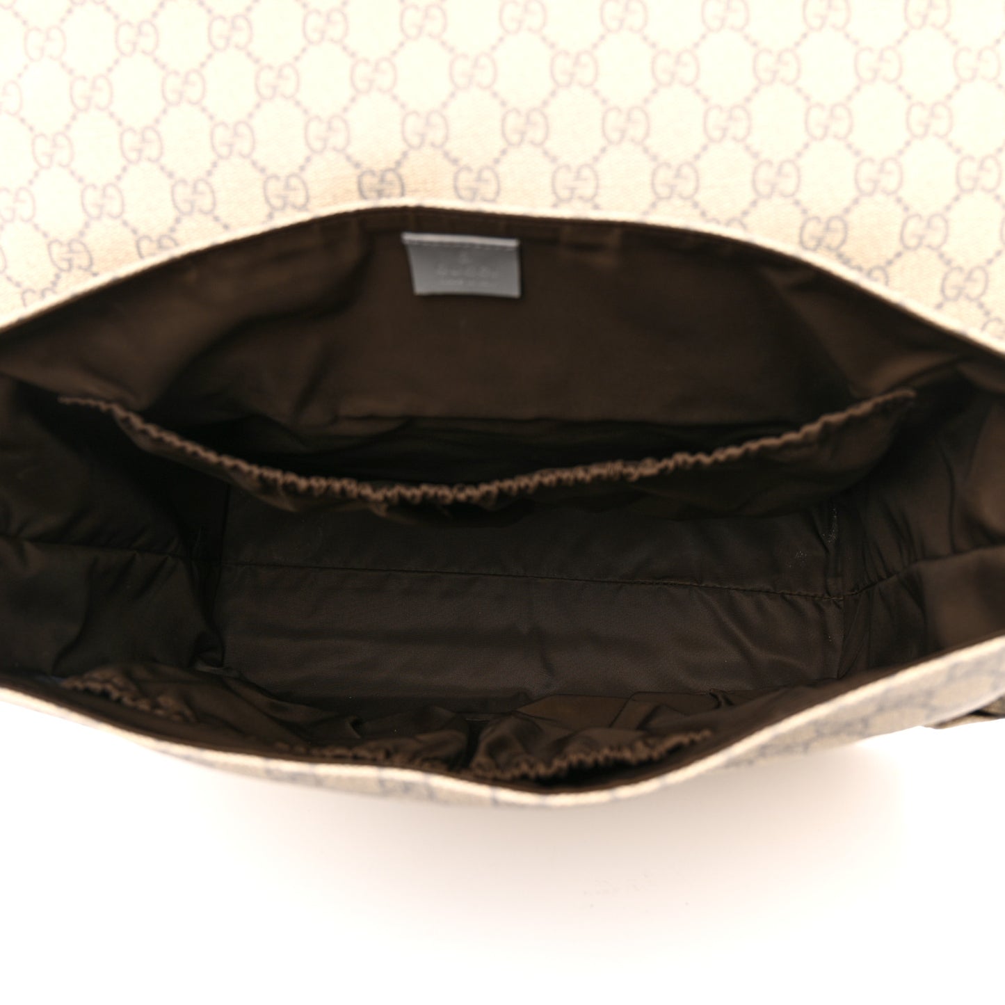 GG Plus Monogram Messenger Diaper Bag Ecru Grigio