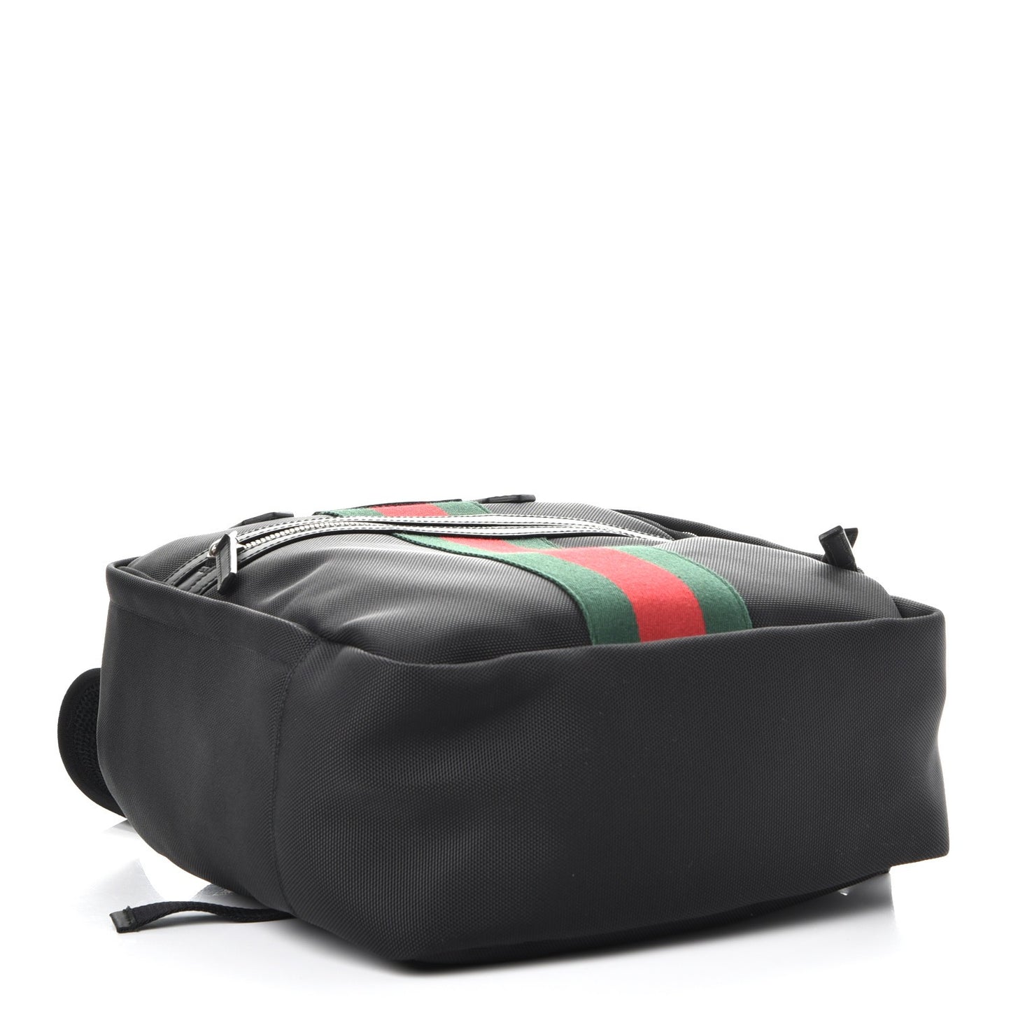 Techno Canvas Appia Calfskin Web Tote Backpack Black