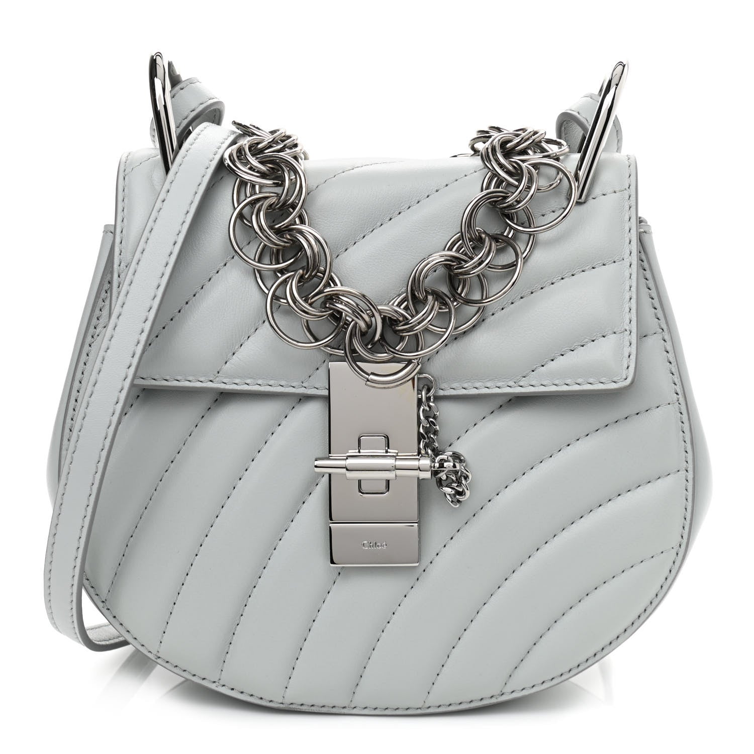 Chloe Calfskin Quilted Mini Drew Bijou Shoulder Bag Airy Grey 1 of 10