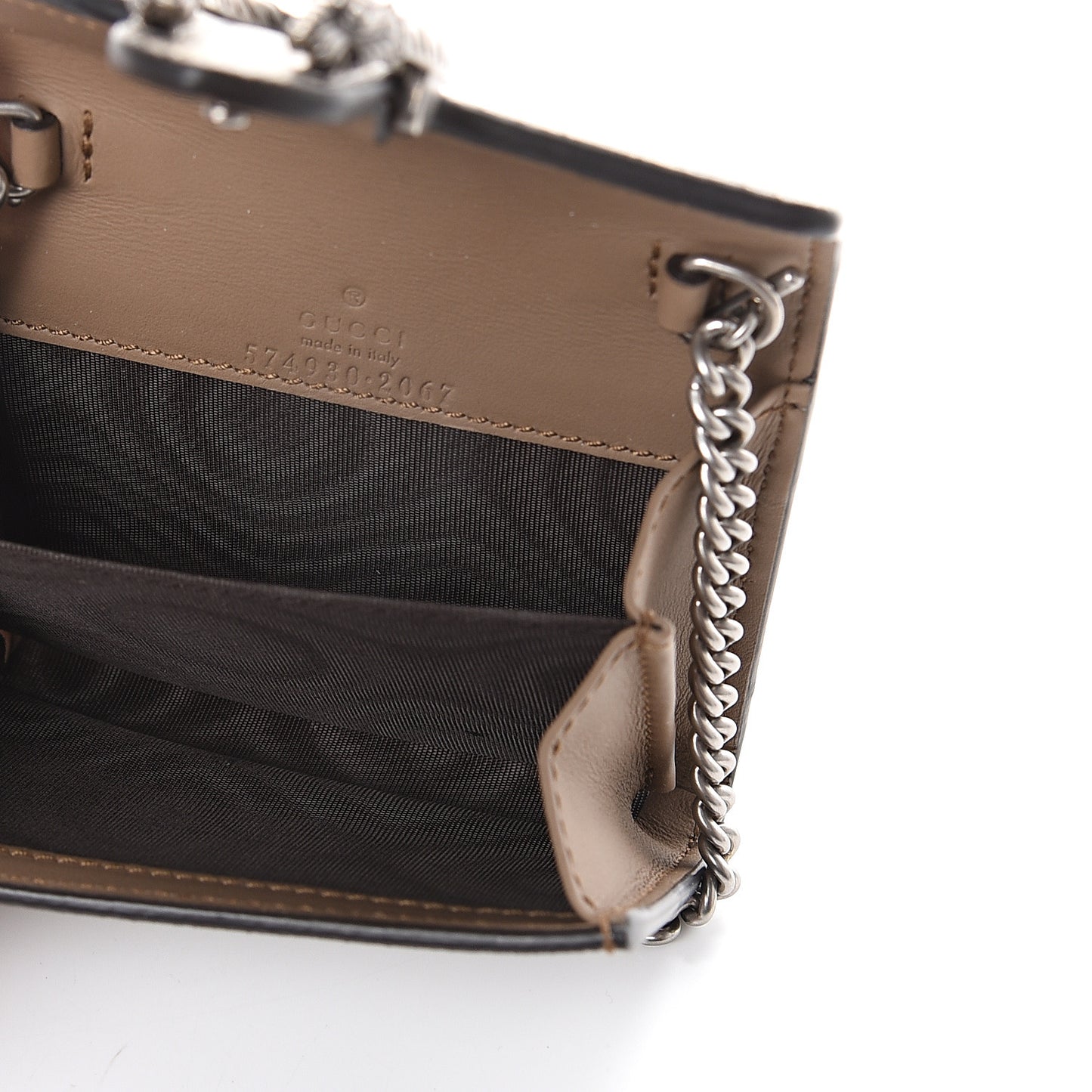 GG Supreme Monogram Dionysus Coin Purse Taupe