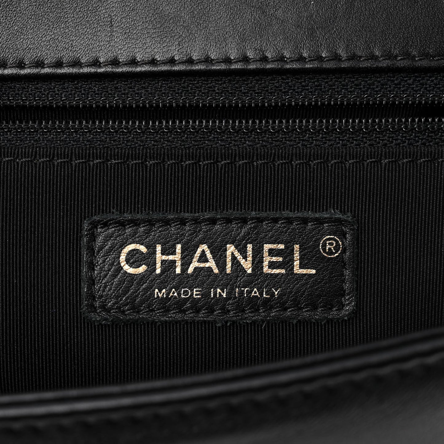 Lambskin Quilted Large Boy Flap Black